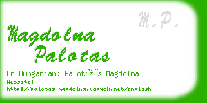 magdolna palotas business card